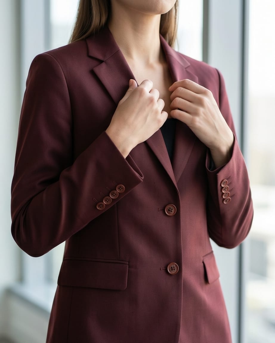 Luxe Tailored Women's Suits: The Executive Edit Burgundy