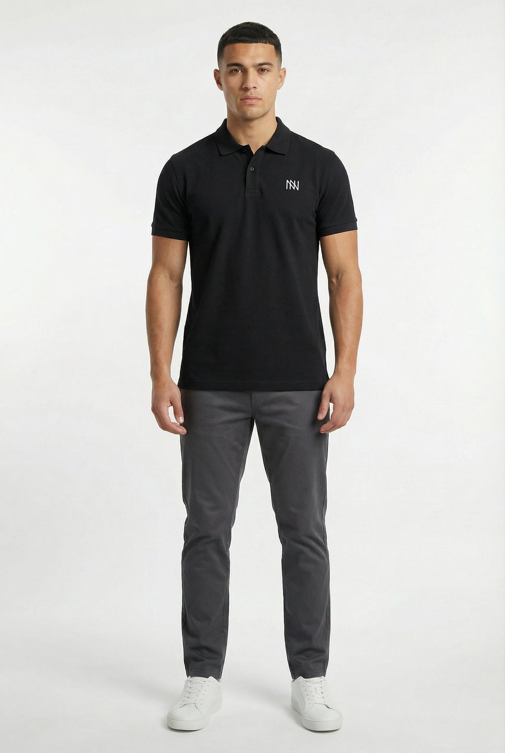 NN Prime Polo Shirt — Black — Indoor Shot