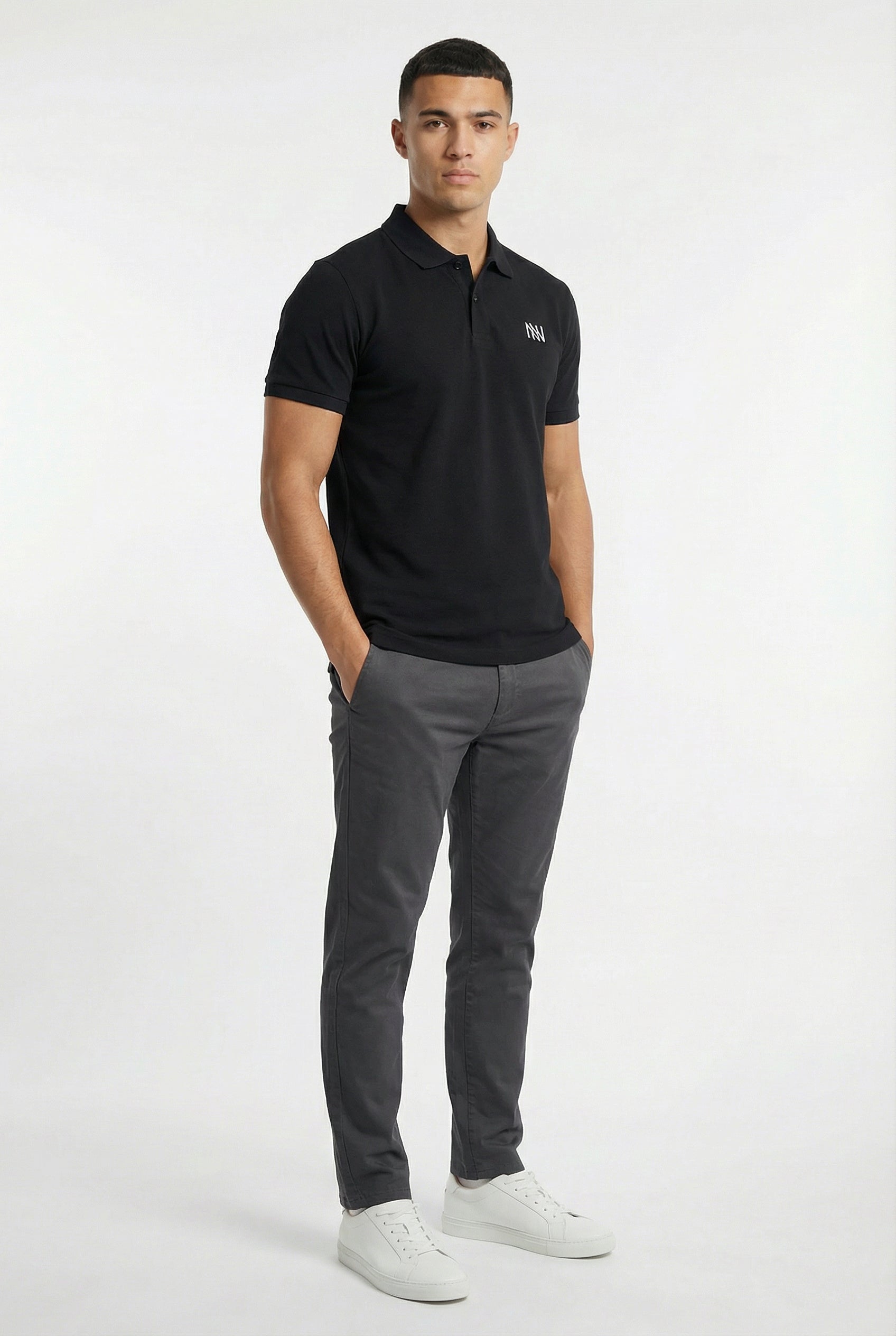 NN Prime Polo Shirt — Black — Indoor Shot