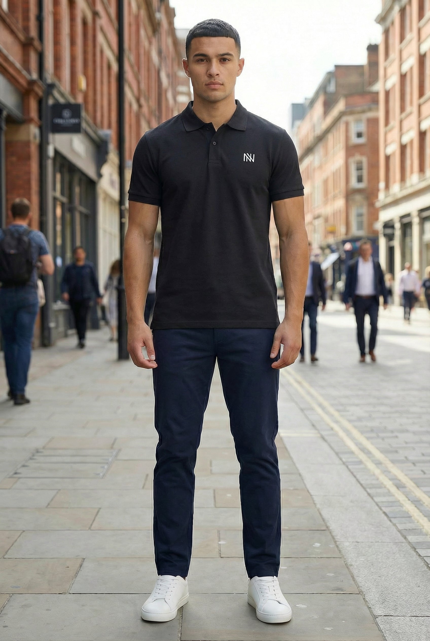 NN Prime Polo Shirt — Black — Outdoor Shot