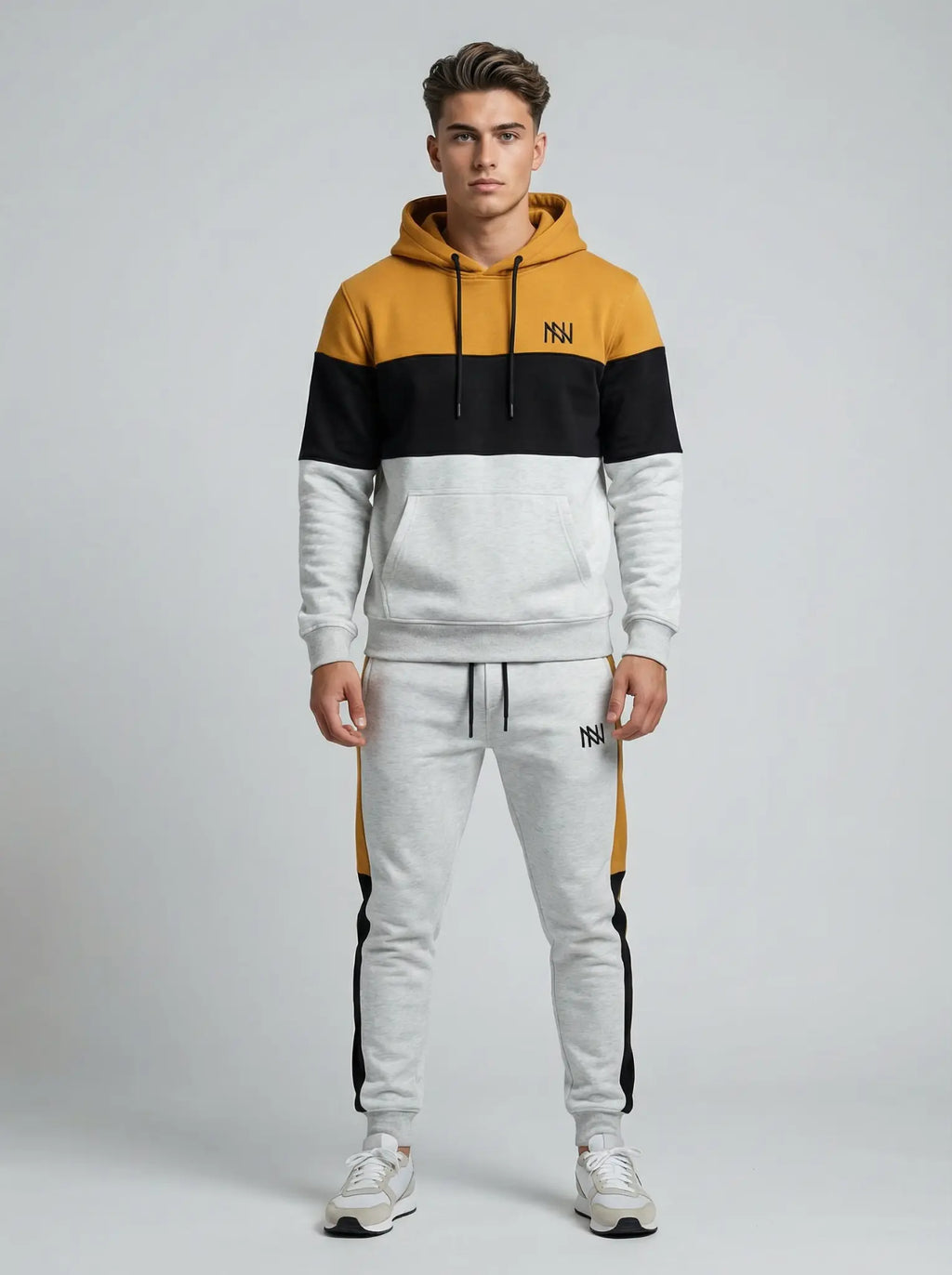 NN Prime Colour-Block Tracksuit — Mustard/Black/Grey (Men's)