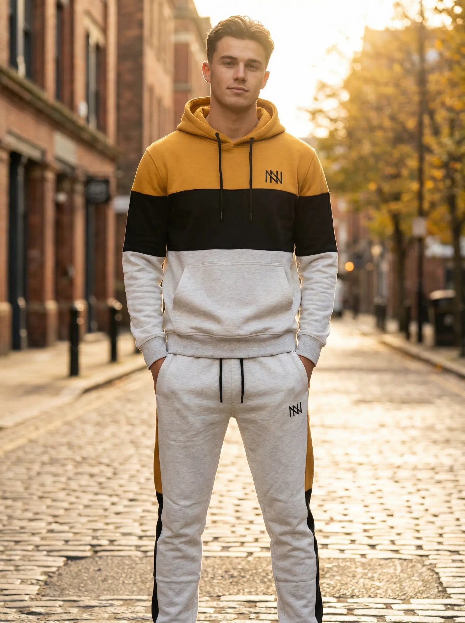 NN Prime Colour-Block Tracksuit — Mustard/Black/Grey (Men's)