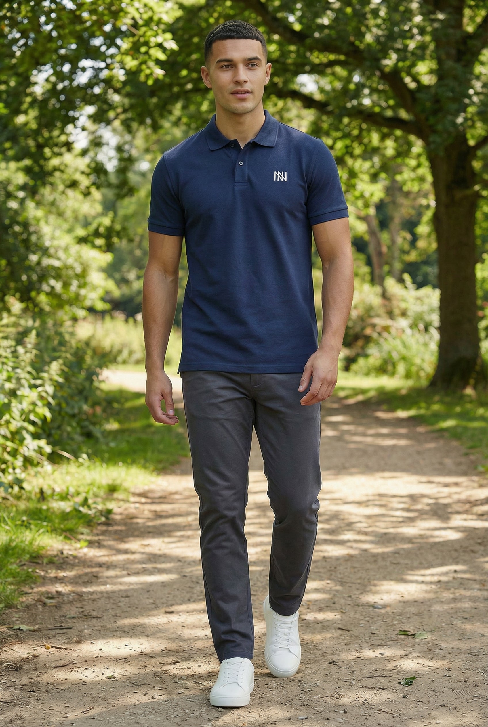 NN Prime Polo Shirt — Navy — Outdoor Shot