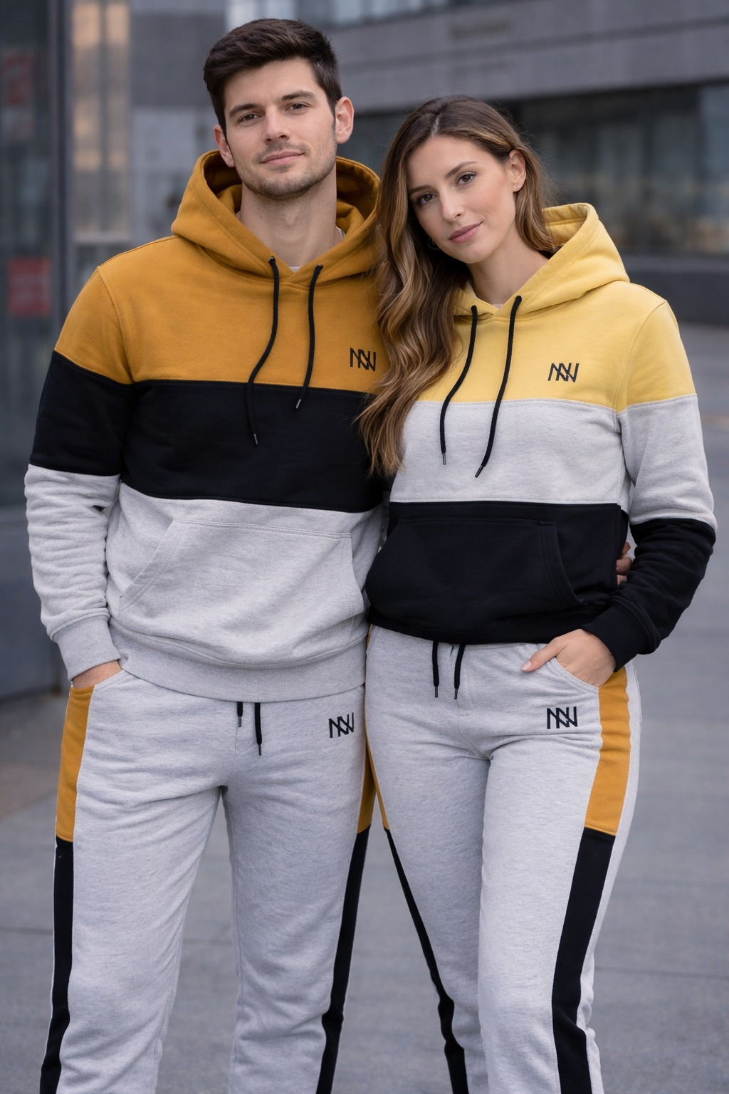 NN Prime Colour-Block Tracksuit — Mustard/Black/Grey (Men's)