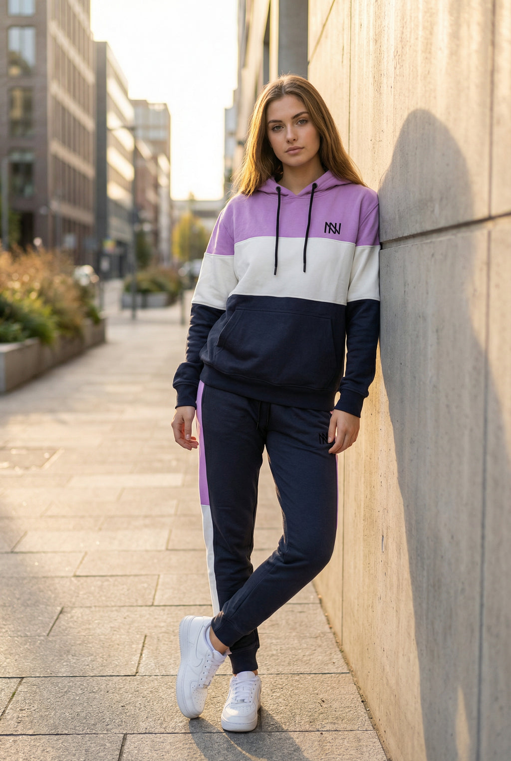 NN Prime Colour-Block Tracksuit — Purple/White/Navy (Women's)