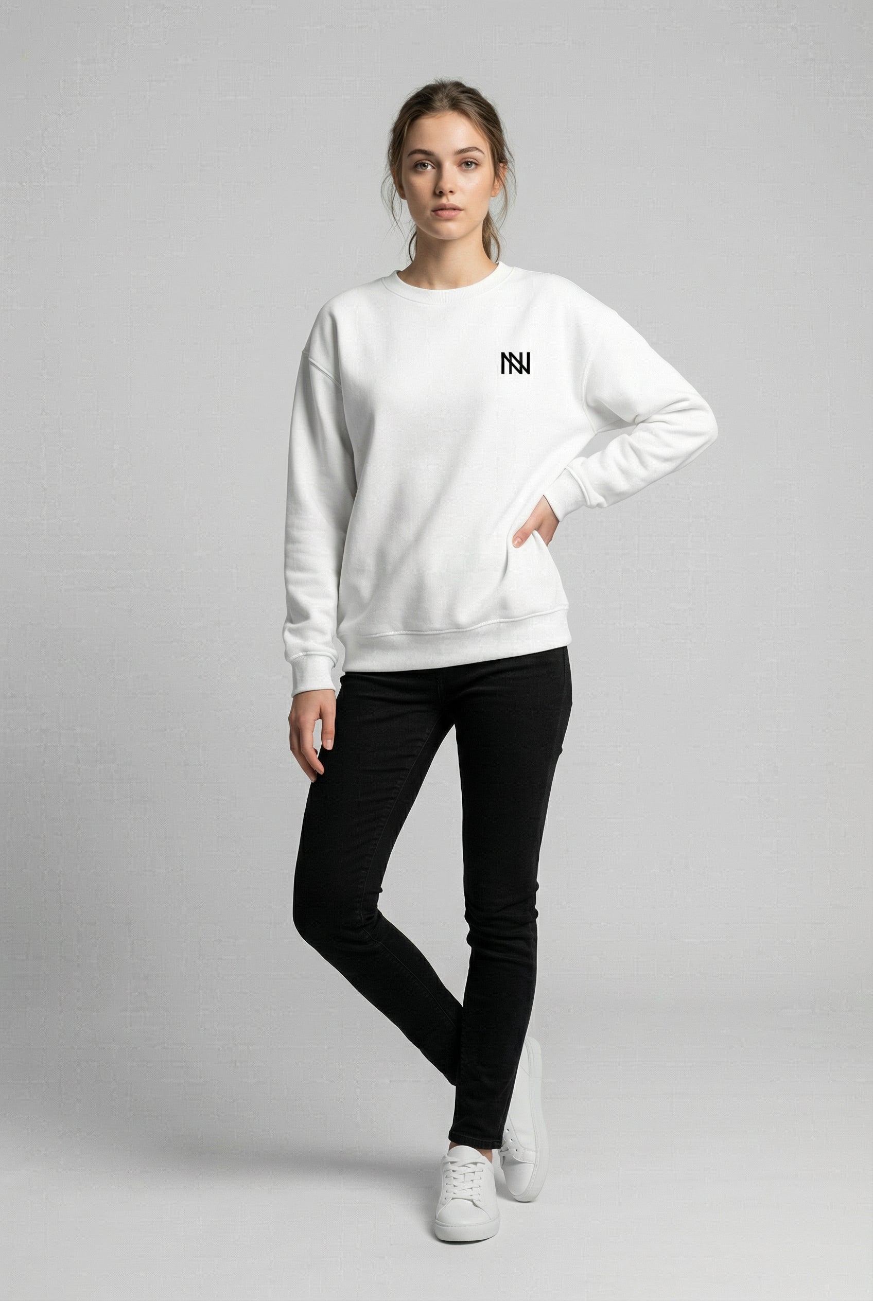 NN Prime Crewneck Sweatshirt — White (Women's)