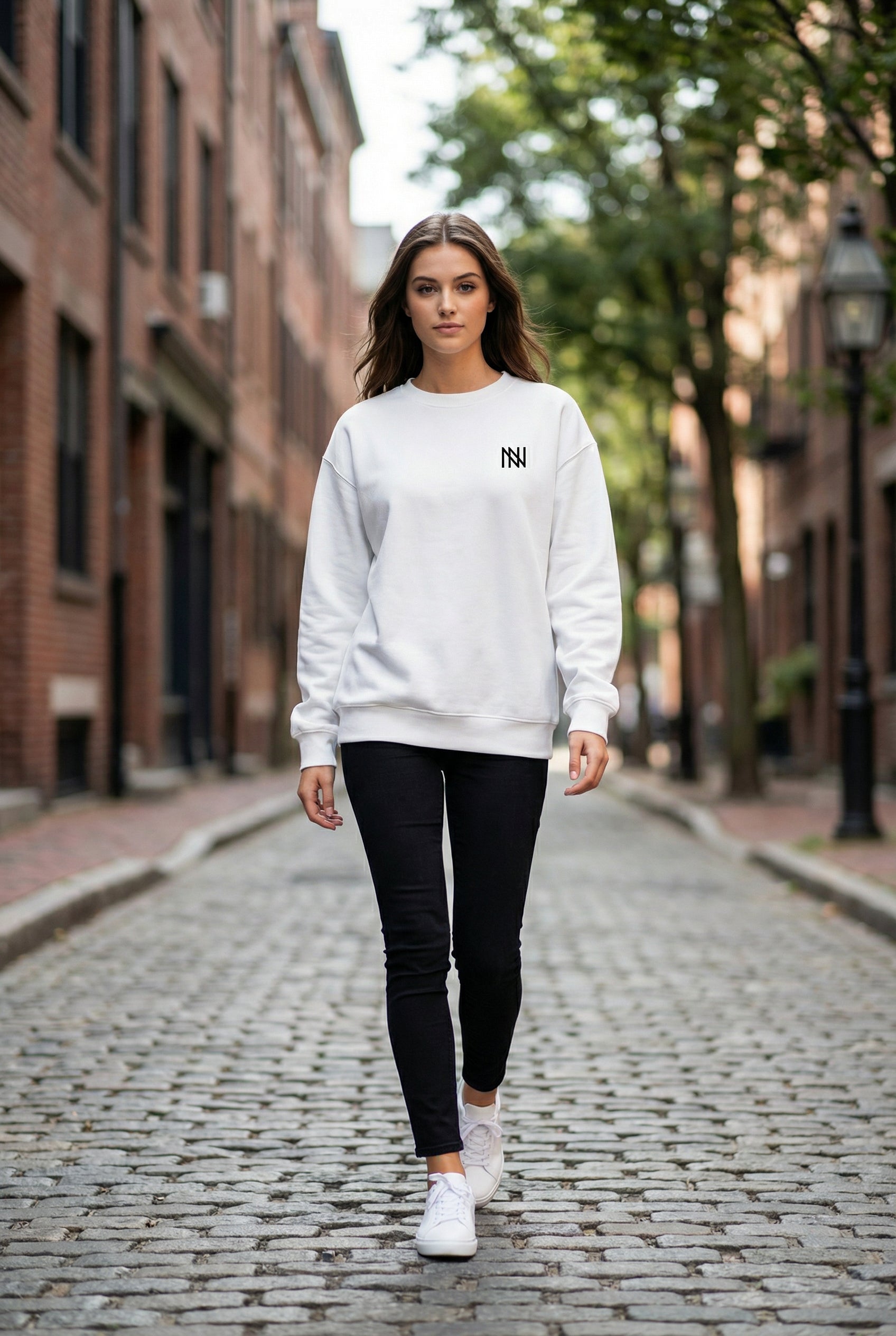 NN Prime Crewneck Sweatshirt — White (Women's)
