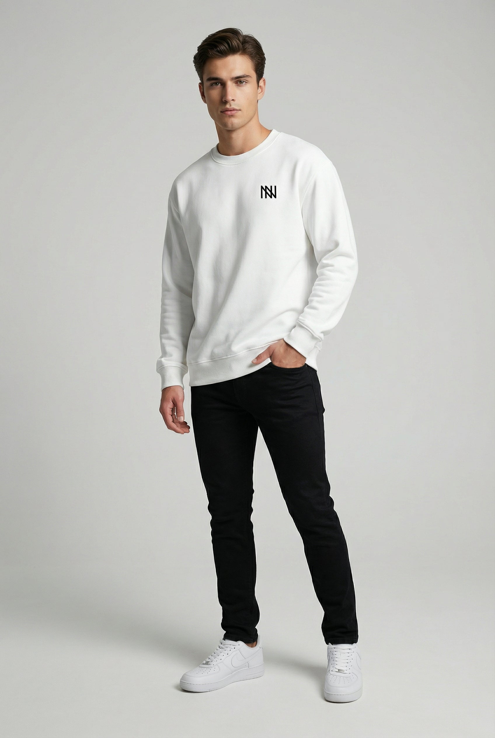 NN Prime Crewneck Sweatshirt — White (Men's)