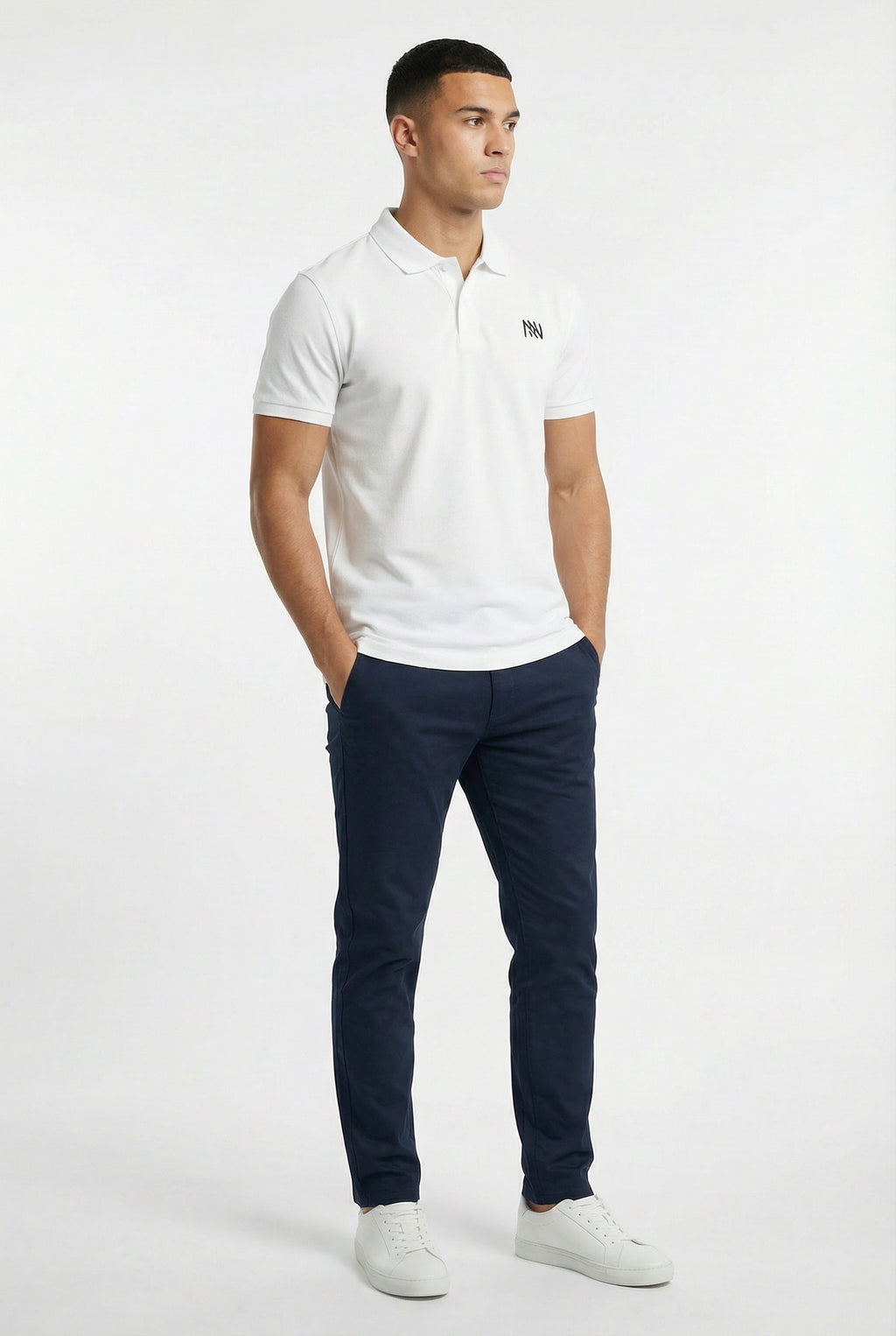 NN Prime Polo Shirt — White — Indoor Shot