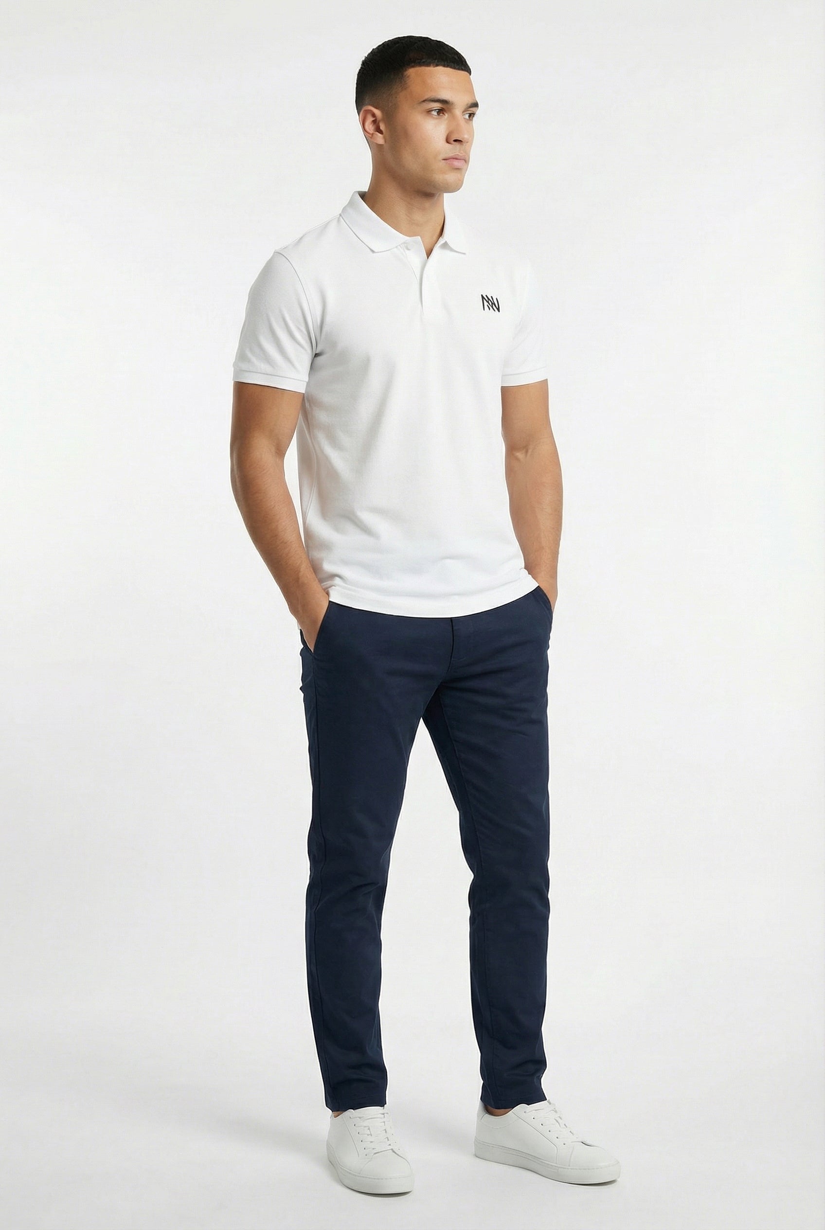 NN Prime Polo Shirt — White — Indoor Shot