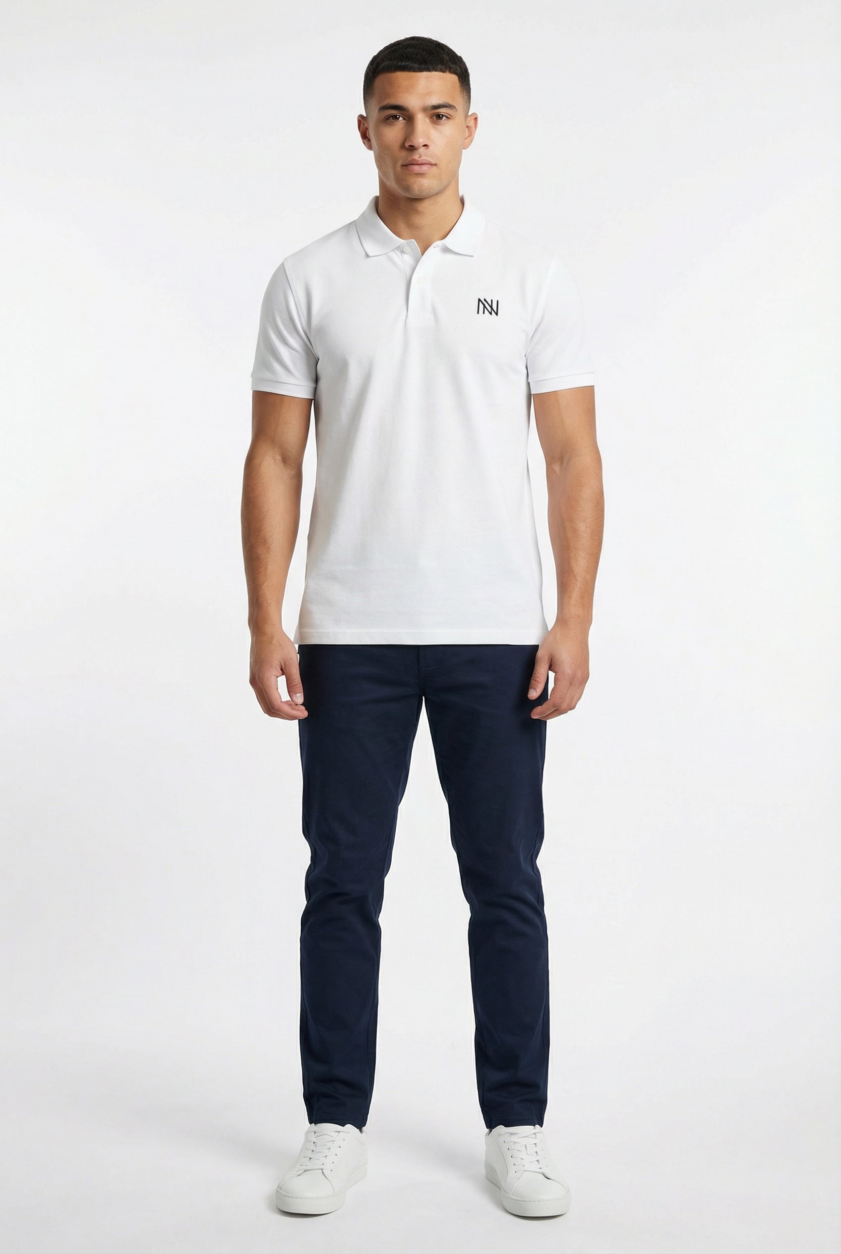 NN Prime Polo Shirt — White — Indoor Shot