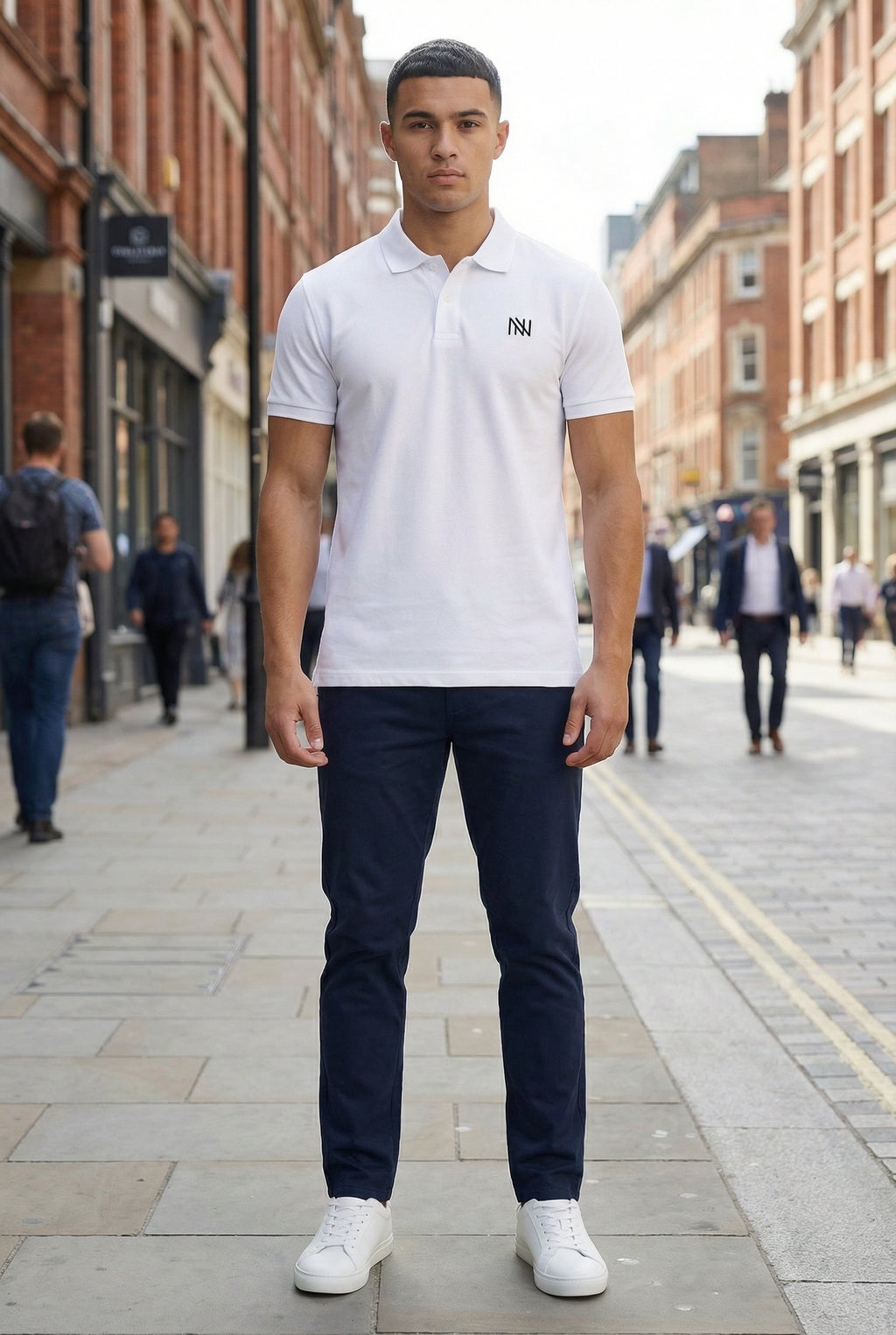 NN Prime Polo Shirt — White — Outdoor Shot